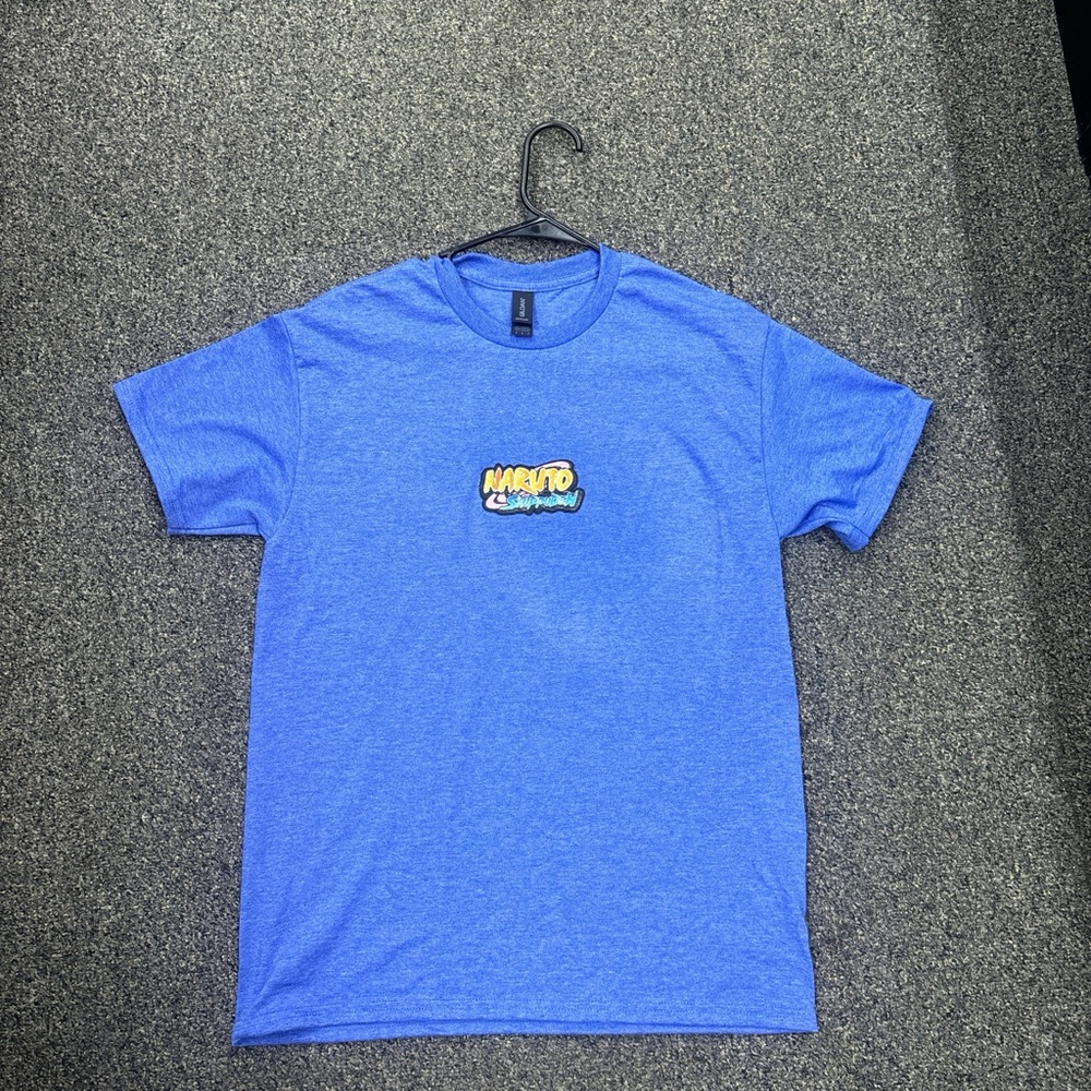 Naruto anime blue cotton T-shirt